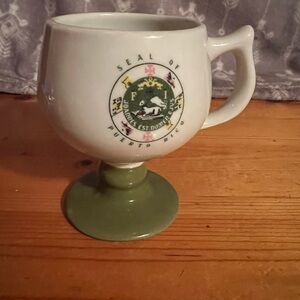Source Unknown White and Green Seal Mug